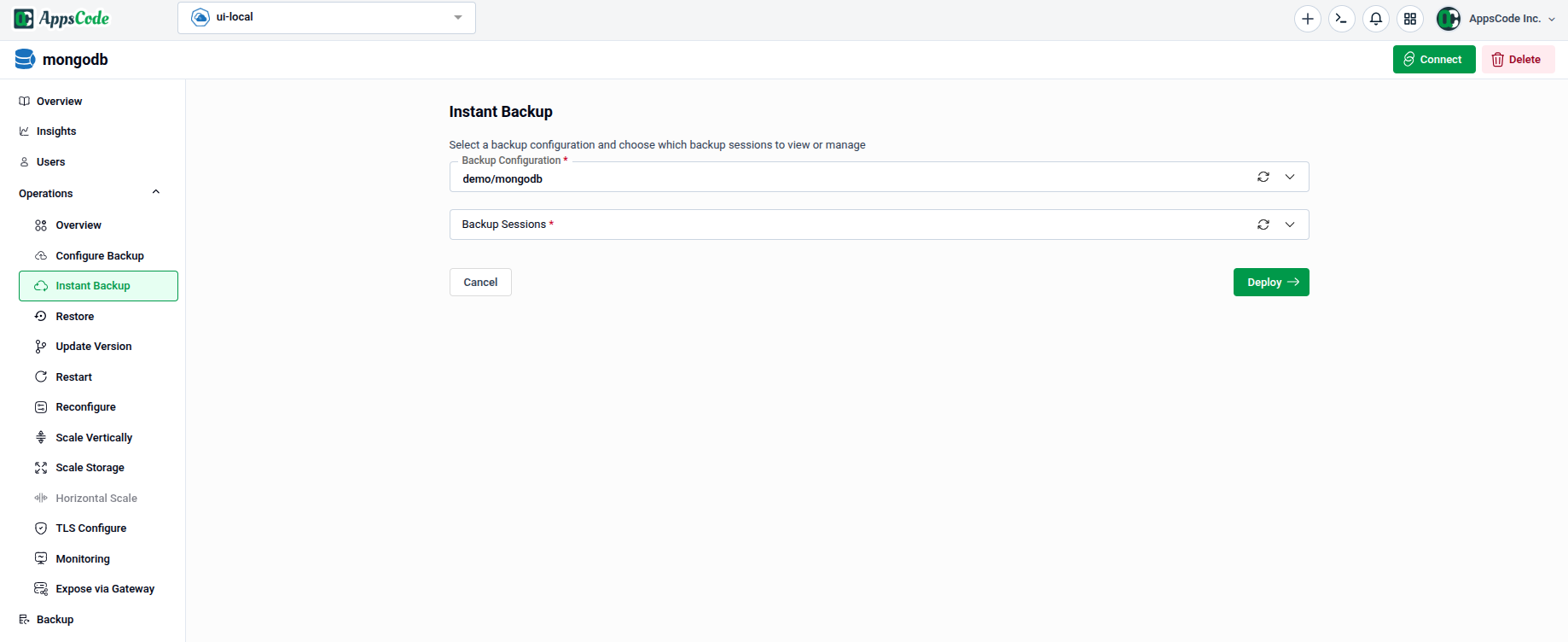 Instant Backup & Restore | AppsCode